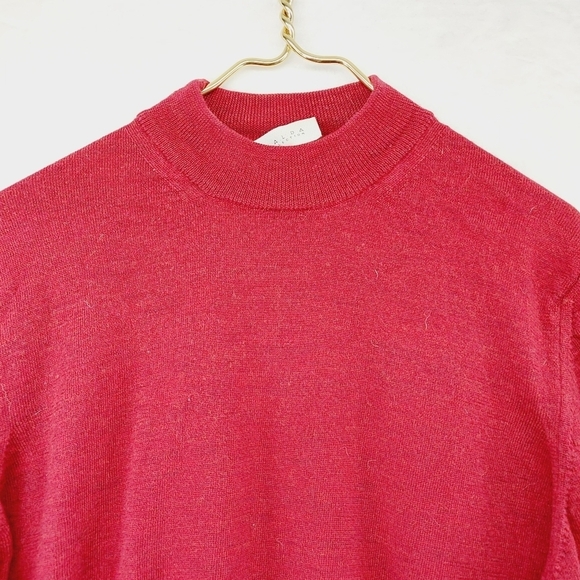 Valda Collection Men's Red Pure Wool Pullover Turtleneck Italy Sweater P3699 - Picture 2 of 7